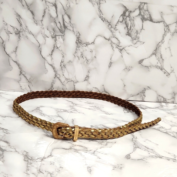 Michael Kors Accessories - MICHAEL KORS BRAIDED LEATHER GOLD BELT